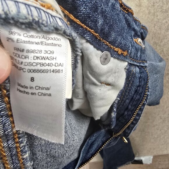 Scoop Womens Ankle Flare Distressed Jeans Size 8 Medium Wash Denim Raw Hem Style - Picture 7 of 10